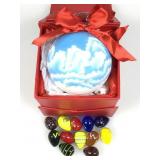 Signed Christmas ornament & mini glass eggs