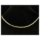 14k Gold Tri-tone Necklace, Tw 4.1g, Sz 18in Long