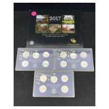 2017 U.s Mint Quarters & 3 U.s. Quarter Proof Sets
