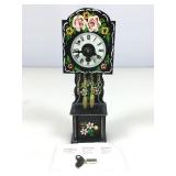 Miniature West-German Grandfather Clock. 9in H