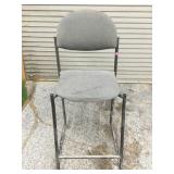 Tall metal chair, grey upholsteryWDD000172