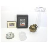 Lalique France Crystal votive, Acrylic hammer,