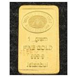 1g 999.9 Fine Gold Bar - Istanbul Gold Refinery