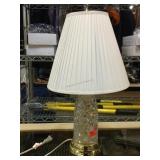 Poland made Crystal table top lamp, 22in tall