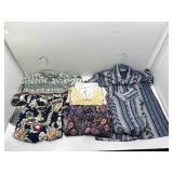 6 Raga Man Short Sleeve Button Up Shirts. Sz M/L