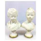 Girl & Boy statues, 9 in tall