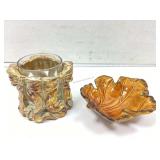 Ceramic leaf bowl & candle holder