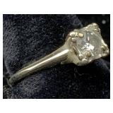 14k White Gold Ring W/diamond, 0.35ct, Tw 2.8g,