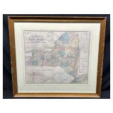 1858 Map Of New York by Hayward. Showing 1855