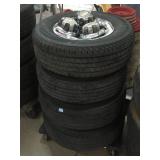 4-16in tires w/rims, 6 lugs, all tires are