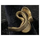 14k Gold Freeform Ring, Tw 6.9g, Sz 6.25