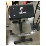 Titan Fitness preacher curl machine, 26x36in