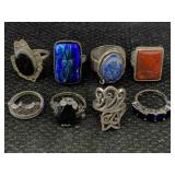 Sterling Silver Rings, Some W/stones, Tw 58.1g