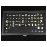 Jewelry Display Case W/55 Rings, Semi-precious