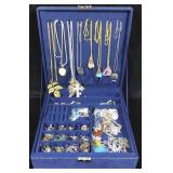 Jewelry Box W/assorted Costume Jewelry & Fashion