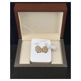 Nib Kalifano Sterling Silver Pave Stones Earrings,