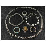 Sterling Silver Jewelry Incl. Chain, Pendant, Ring