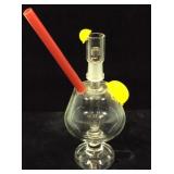 Art Glass 8in Water Pipe w/ Wax Attachment
