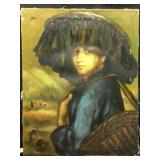 Linda Signed Portrait Painting On Canvas.