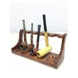 4 Smoking Pipes w/ Stand. Willard, Proctus