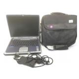 HP laptop w/adapter, HD removed, working, in