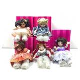 5 Marie Osmond Tiny Tot collectible dolls