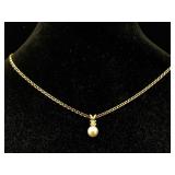 14k Gold Chain W/pendant, Tw 4.3g (only Necklace