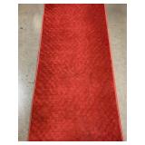 Red runner rug clean, 24ft10in x 3ft