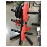 Weight rack w/100lbs of plate weights, 2-35lbs,