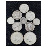 Silver Quarters, Dimes & 2 Half Dollars