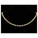 14k White Gold Clasp Pearl Necklace, Tw 35.3g,