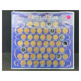 Vtg States Of The Union Solid Bronze Coin Set W/44