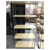 Metal wood rack w/5 shelves, approx 16x31x65in