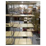 Metal wood rack w/5 shelves, approx 16x31x65in