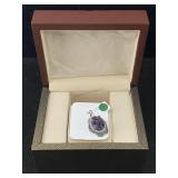 Nib Kalifano Sterling Silver Pave Stones Pendant