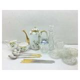 Asstd glassware, teapot & more