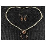 Sterling Silver Necklace & Earrings(no Silver),