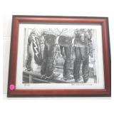 Jack J Wells PRCAA LE Signed Rodeo Print. Pencil