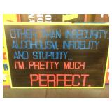 Solid wood Satirical sign, approx 59x39in, made