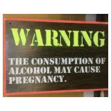 Solid wood Satirical sign, approx 59x39in, made
