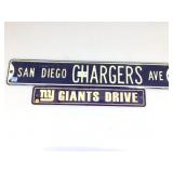 2 Wall hanging sign, NY Giants & San Diego