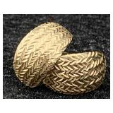 14k Gold Earrings, Tw 1g, Sz ï¿½ In