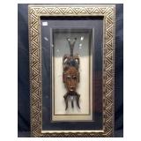 Shadow Box Framed W/ Lights Carved Wood African
