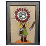 Sun God Kachina Handpainted Terra- Cotta Tile