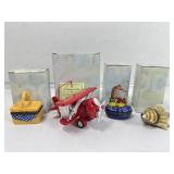 4 Direct Connection hinged trinket jewel boxes,