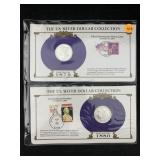 1879 & 1880-s Silver Morgan Dollars W/stamp By