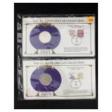 1901-o & 1902 Silver Morgan Dollars W/stamps By