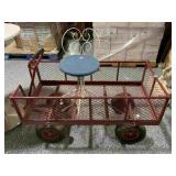 4ft long metal Garden Wagon - tires are flat