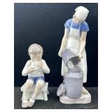 2 B&G Denmark Porcelain figures. Tallest 8.5in H