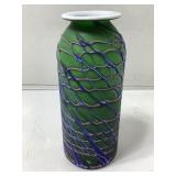 Multi color vase, green/blue/pink, Eastern Europe
